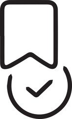Verified Badge Icon, Approved Bookmark Symbol, Quality Check Ribbon Vector