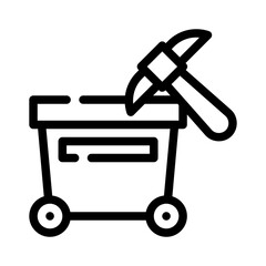 mining shaft line icon