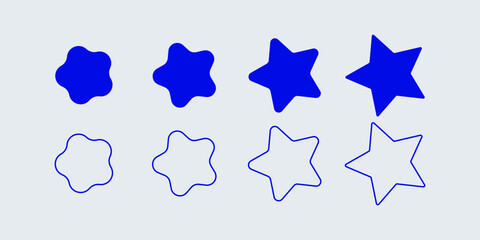 Star Icons Set � Vector Star Symbols for Rating, UI, and Decoration � Flat Star Icon Collection