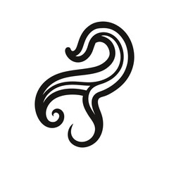 Doodle Squiggle Vector Wavy Design icon of silhouette vector illustration on white background
