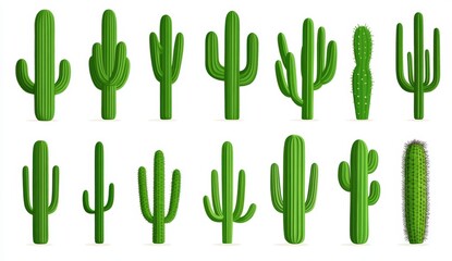 Various cactus illustrations