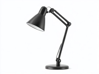 Modern adjustable desk lamp with a cone shade isolated on white background