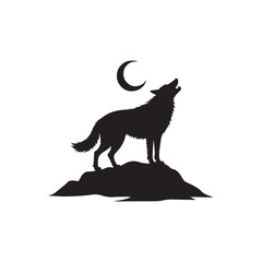 wolf howling at night