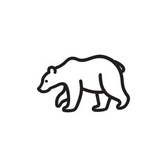 silhouette of a polar bear