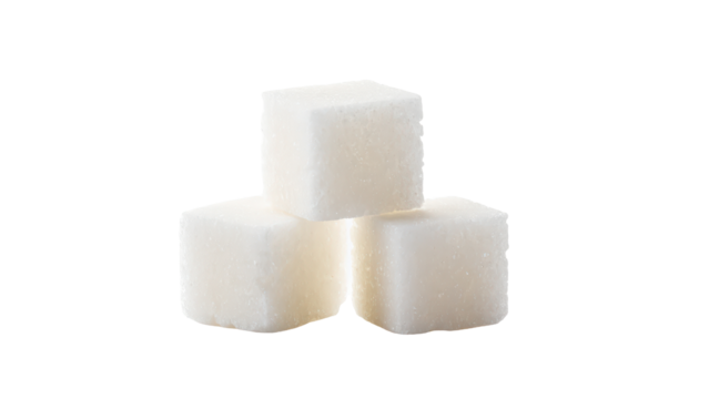 White sugar cubes isolated on plain white simple style