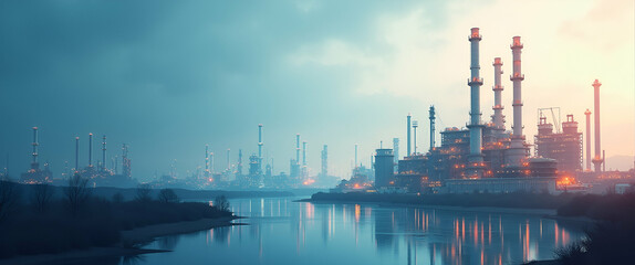 Modern Abstract Industrial Wallpaper: Carbon Capture Technology Inspired Design with Expansive Space for Digital Overlays - Ideal for Climate Change Mitigation and CO2 Sequestration Research