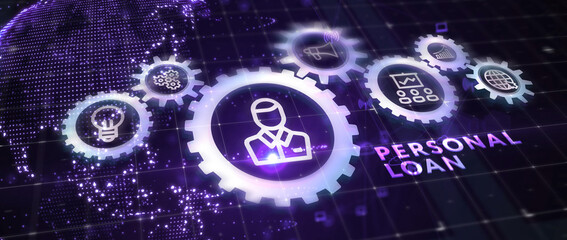 Business, Technology, Internet and network concept. Loan personal finance. 3d illustration