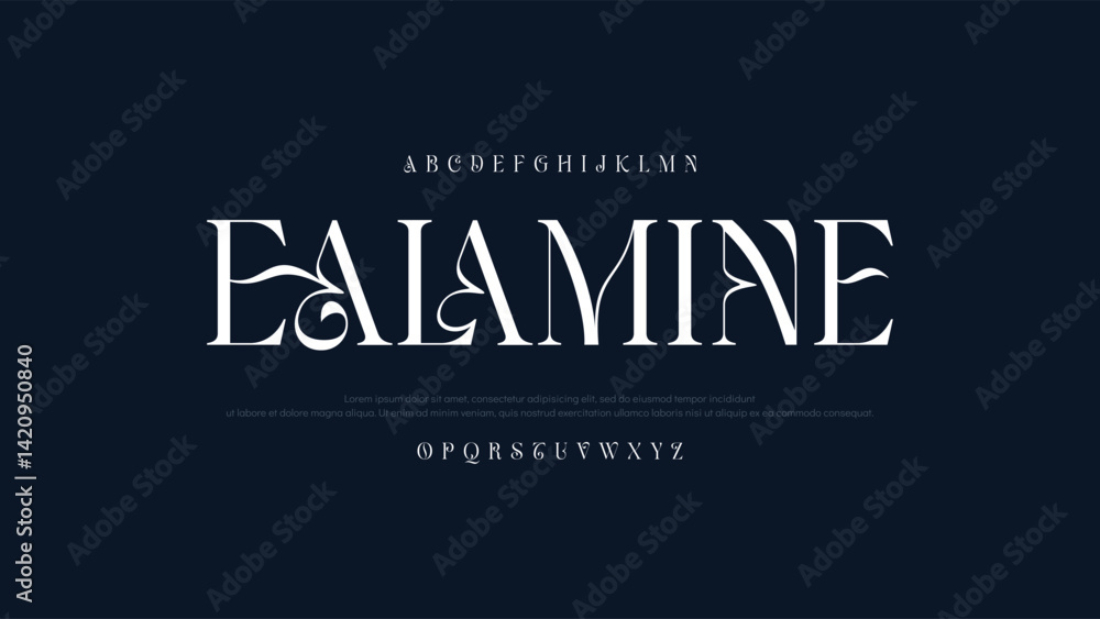 Poster elegant serif font – luxury branding typeface for logos invitations. modern calligraphy script font 