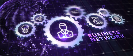 Business, Technology, Internet and network concept. Online Business Network. 3d illustration