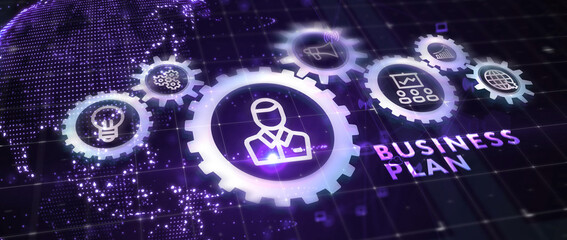Business plan concept. Business, Technology, Internet and network concept. 3d illustration