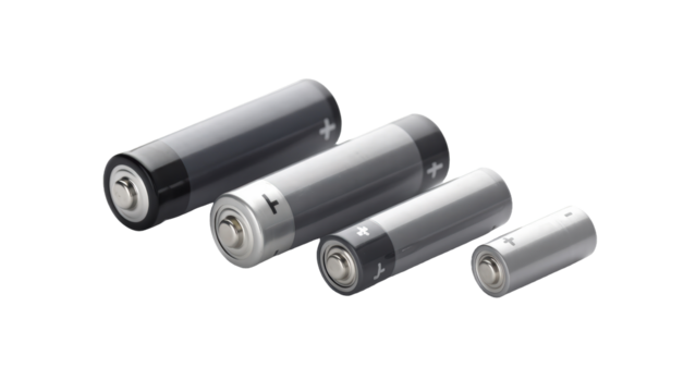 Three batteries AAA AA PP isolated