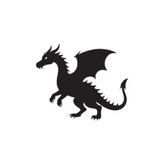 black dragon isolated on white