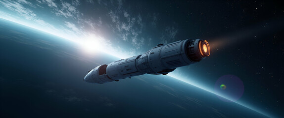 Obraz premium Innovative Commercial Spaceflight Development: Modern Spacecraft Design, Integrated Orbital Tourism Systems, Advanced Safety Protocols, Secure Propulsion Technology, Futuristic Travel Operations
