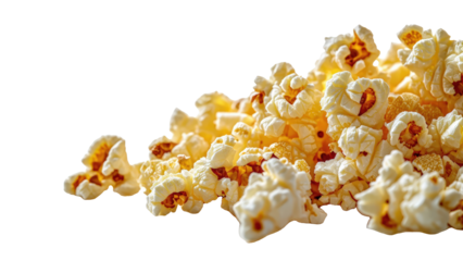 Popcorn assortment on clean white surface