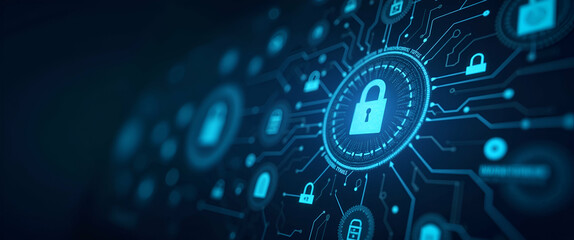 Obraz premium High Resolution Visual of Cybersecurity Threats: Advanced Digital Interfaces, Real-Time Threat Analytics, Secure Data Vaults, Integrated Risk Management Frameworks, Defending IT Infrastructures