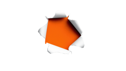 Ripped paper with torn hole white