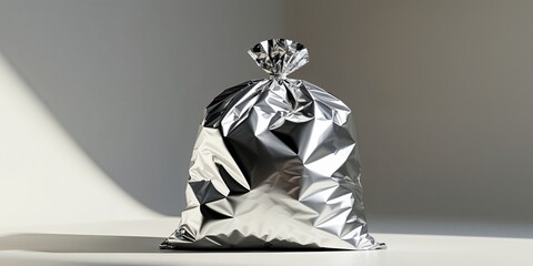 Shiny Foil Bag Displaying Reflective Metallic Surface
