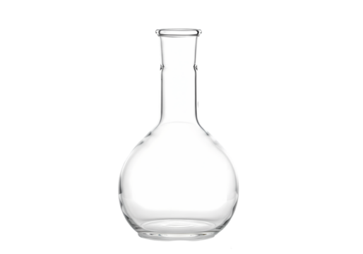 Clear Glass Erlenmeyer Flask: Science Lab Equipment Image
