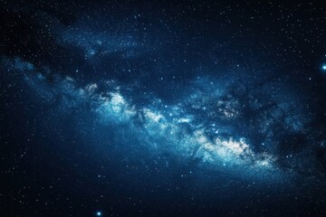 Fototapeta premium Milky way shines brightly with shimmering stars over a deep blue cosmic backdrop for captivating celestial photography backgrounds and stunning prints