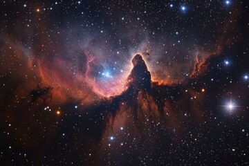 Majestic nebula surrounded by twinkling stars and cosmic dust, enchanting deep space visuals for astronomy lovers and science fiction enthusiasts in need of stunning imagery