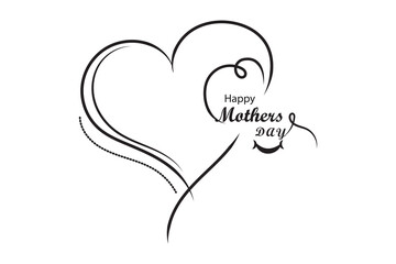 Mother's day  icon .Happy Mothers Day lettering . Handmade calligraphy vector illustration.