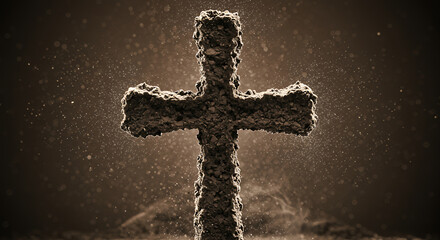 Ash Wednesday Cross Religious Symbol Spiritual Faith Christian Holy Crucifix Soil Dust Grave Lent