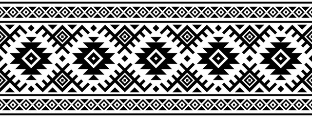 Ethnic border with geometric tribal pattern.