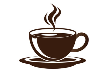 Elegant Coffee Cup Silhouette Vector for Logo Use