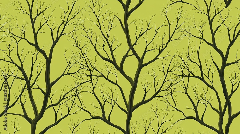 Poster forest green chaos abstract branch patterns nature background artistic design vibrant environment cl