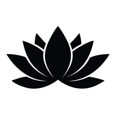 Solid Black Lotus Flower Illustration