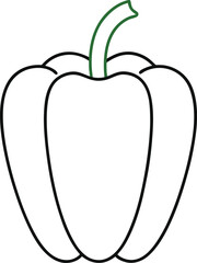 Capsicum outline vector art icon bell pepper vegetable