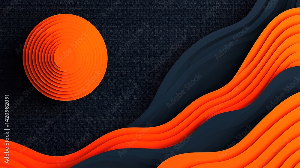 Aufkleber futuristic floating shapes abstract space graphic design digital art dynamic perspective modern conc
