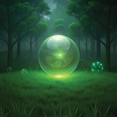 soap bubbles in the garden