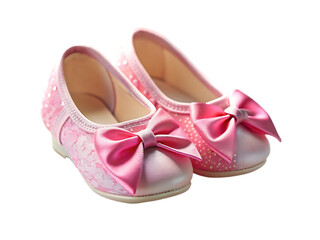 Obraz premium Pink Bow Ballet Flats: Girls' Shoes, Toddler Fashion, Cute Footwear