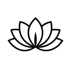 Fototapeta premium Solid Black Lotus Flower Illustration