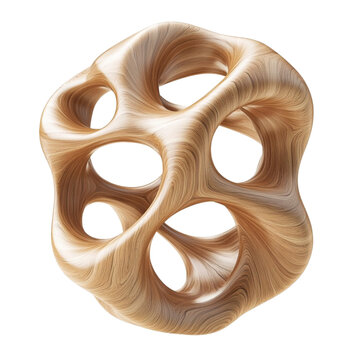 recommend clip art: Abstract wooden sculpture with flowing lines and multiple openings a modern art piece