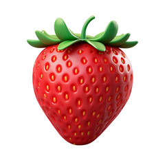 Fresh and Juicy Strawberry with Bright Red Color and Green Leaves