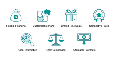 Custom Plans and Comparison. Customizable Plans, Offer Comparison, Competitive Rates, Limited Time Deals, Flexible Financing, Affordable Payments, Clear Information
