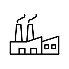 Industrial Factory with Chimneys Icon Design