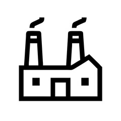 Industrial Factory with Chimneys Icon Design