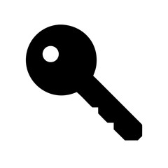 Metal Key with Round Head Icon Design