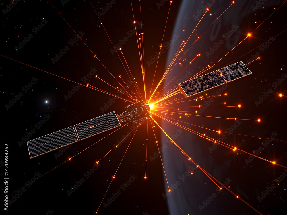 Poster 8k geosynchronous satellite swarm establishing entangled photon links