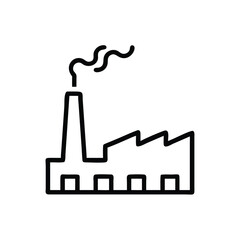 Obraz premium Simple Black Line Factory Icon with Smoke