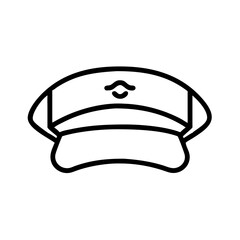 Military Cap with Visor Icon Design