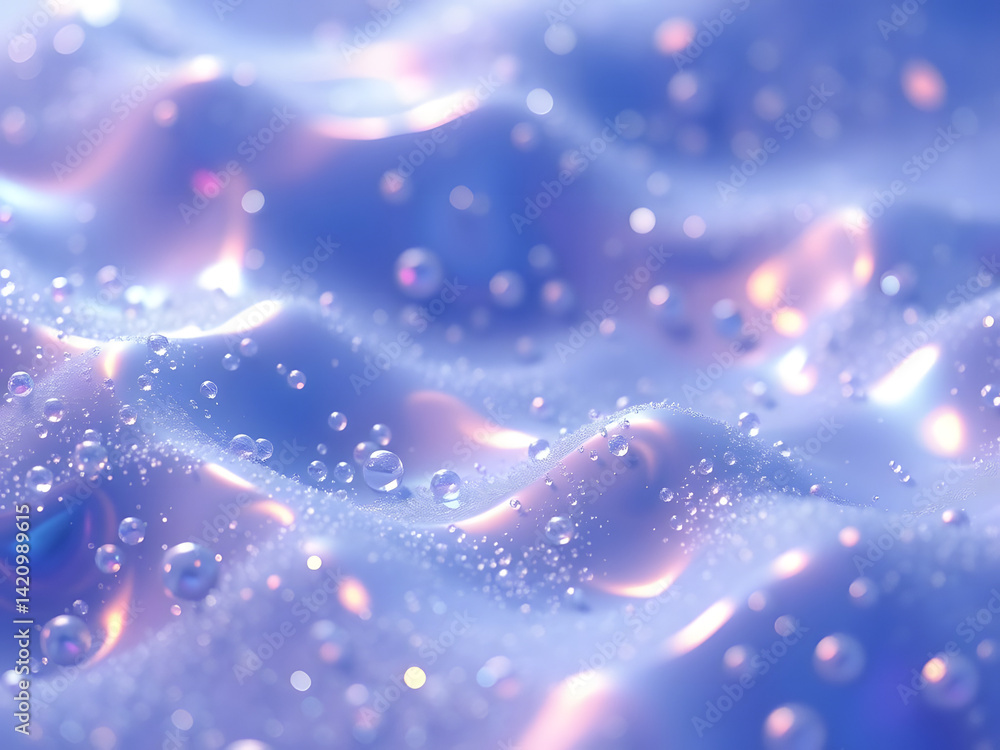 Poster planck-scale spacetime foam rendered at 8k with probabilistic quantum bubbles in iridescent cobalt