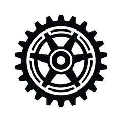 Obraz premium Black and White Aztec Sun Stone Illustration