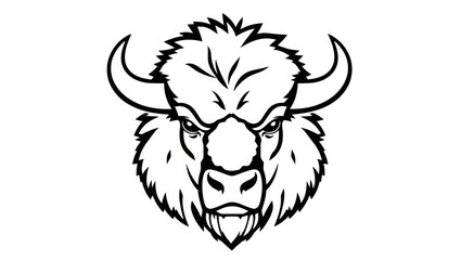 Obraz premium vector illustration of a bison head