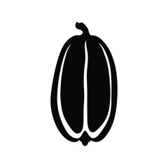 Papaya black silhouette of simple minimal vector