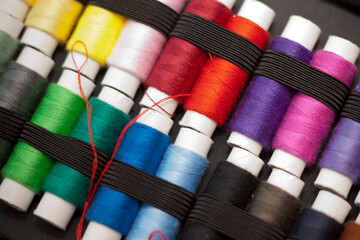 set of colorful threads