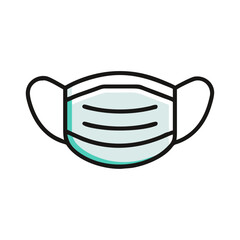 Surgical Mask Icon Representing Health Protection and Disease Prevention